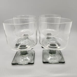 Nordic Wine Cocktail Glasses Gray Smoke Midnight Federal Square Foot MCM Set 4